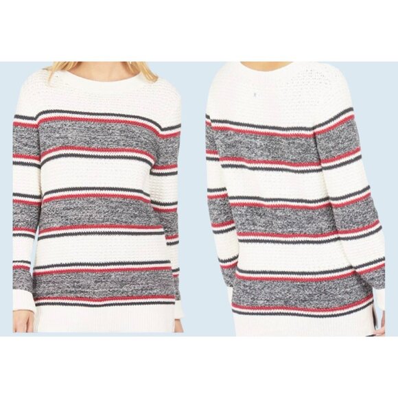 BARBOUR Merseyside Striped Textured Crew Neck Sweater Size 8 - Picture 1 of 8